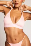 Negative Glacé Triangle Bra In Shell In Pink