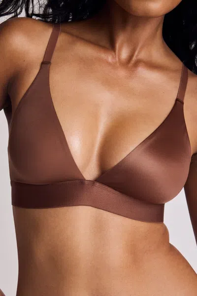 Negative Glacé Triangle Bra In Syrup In Red