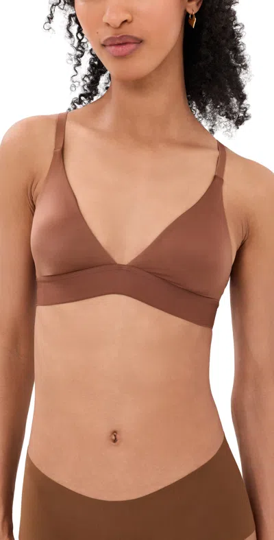 Negative Glace Triangle Bra Syrup In Brown