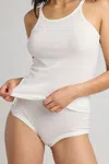 Negative Pointelle Tank In White