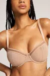 Negative Sieve Balconette Bra In Buff In Sand
