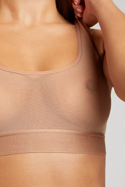 Negative Sieve Bra Top In Buff In Nude
