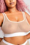 Negative Sieve Bra Top In Buff + White In Brown