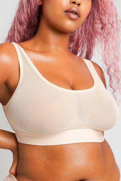 Negative Sieve Bra Top In Peach In Neutral