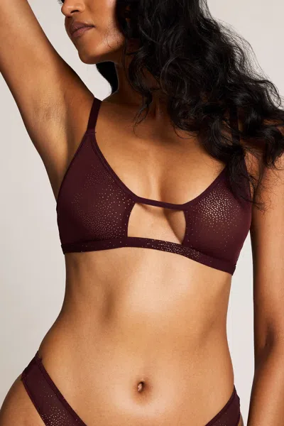 Negative Sieve Cutout Bra In Garnet Spark