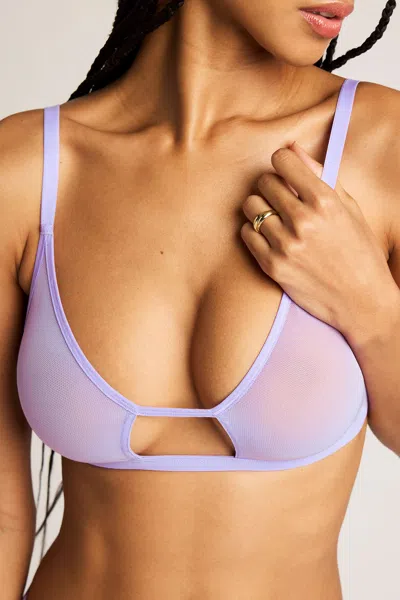 Negative Sieve Cutout Bra In Violet In Purple