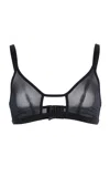 Negative Sieve Cutout Micromesh Bralette In Black