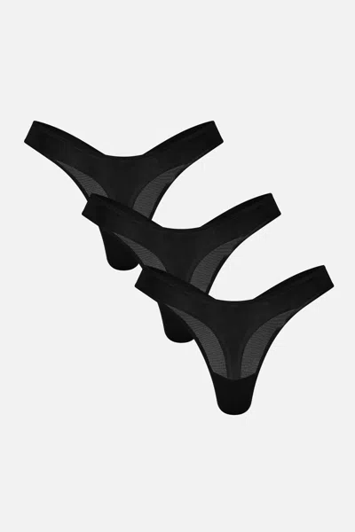 Negative Sieve Dipped Thong In Black (pack)