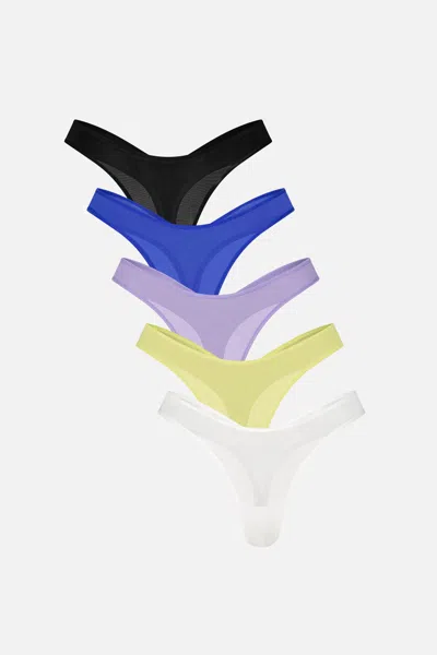 Negative Sieve Dipped Thong In Electric (pack) In Multi