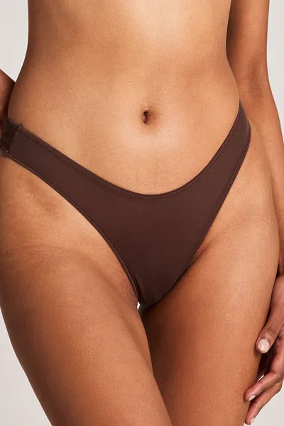 Negative Sieve Dipped Thong In Espresso In Brown