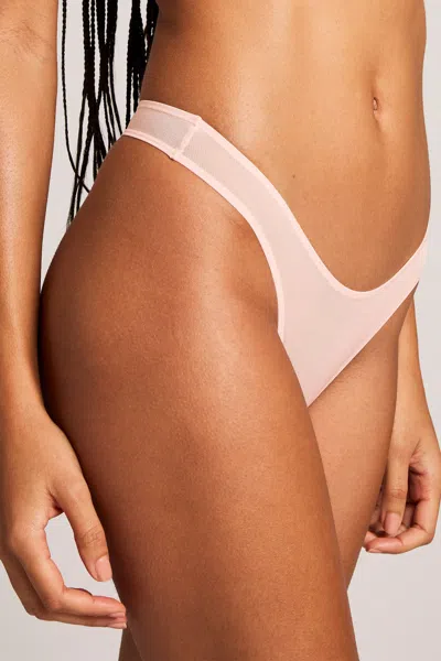Negative Sieve Dipped Thong In Shell In Pink