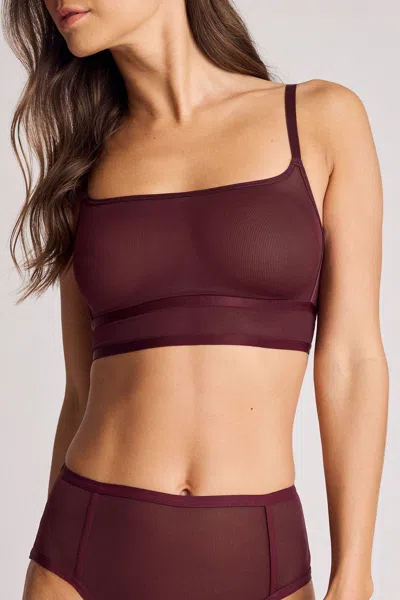 Negative Sieve Longline Bra In Garnet