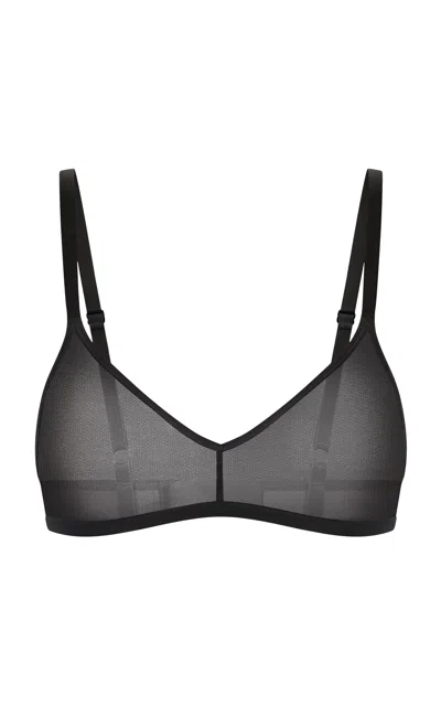 Negative Sieve Non-wire Bra In Black
