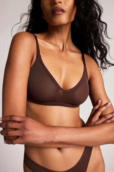 Negative Sieve Non-wire Bra In Espresso In Brown