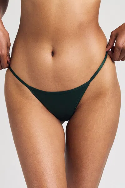 Negative Sieve String Thong In Cypress In Green