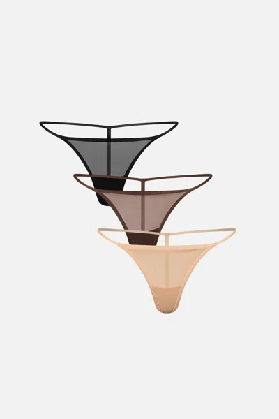 Negative Sieve String Thong In Foundation (pack) In Purple