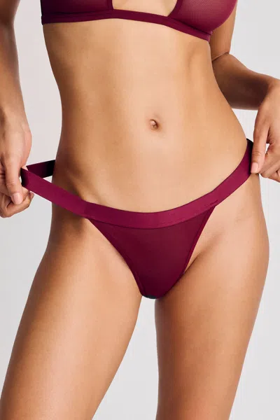 Negative Sieve Thong In Cassis In Brown