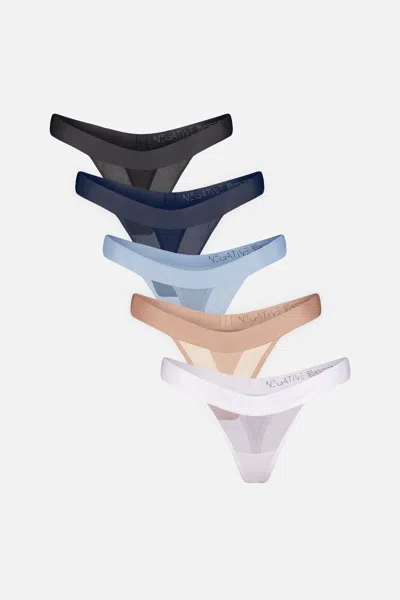 Negative Sieve Thong In Cool (pack) In White
