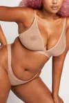 Negative Sieve Triangle Bra In Buff In Neutral