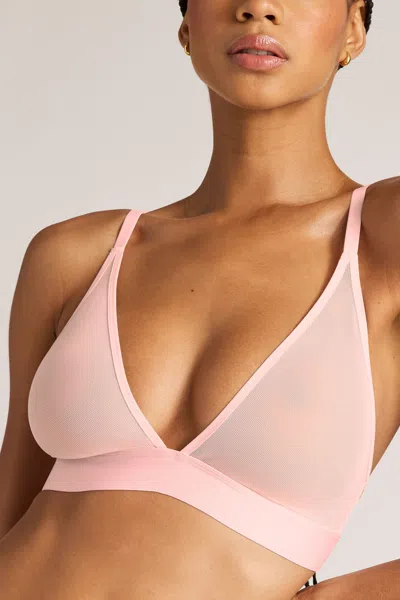 Negative Sieve Triangle Bra In Shell In Pink
