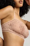 Negative Sieve Trim Bralette In Buff Boa In Neutral