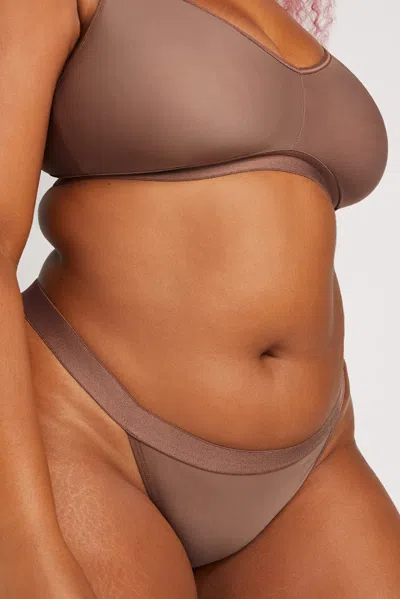Negative Silky Thong In Haze In Gray