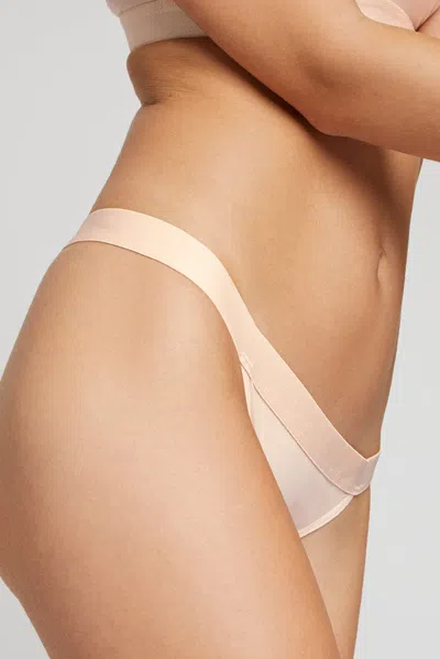 Negative Silky Thong In Peach In Neutral