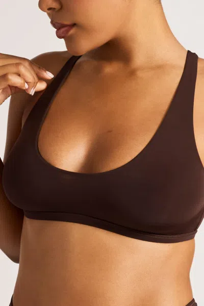 Negative Slink Dipped Bralette In Espresso In Brown