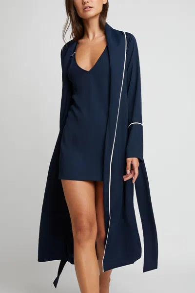 Negative Supreme Classic Robe In Navy In Animal Print