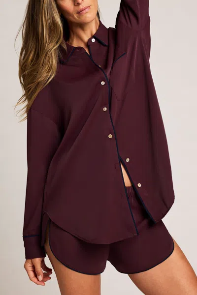 Negative Supreme Shirt In Garnet In Burgundy