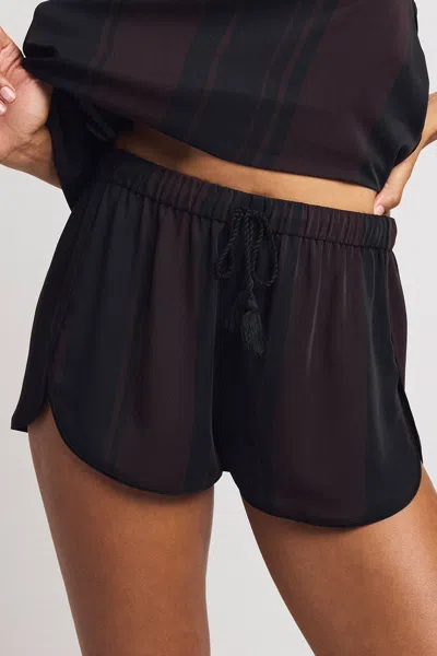 Negative Supreme Short In Ganache Stripe In Brown