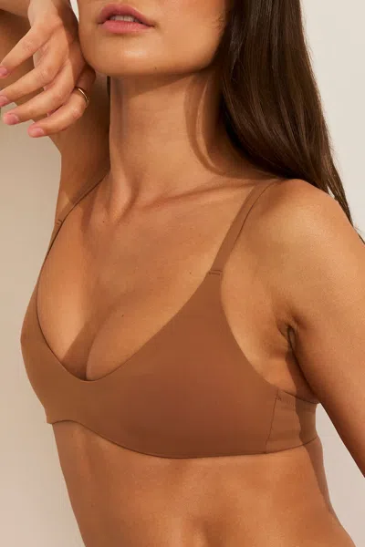 Negative Swim Scoop Top In Fawn In Brown