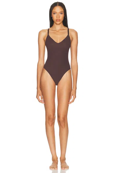 Negative Underwear Base Cami Bodysuit In Brown