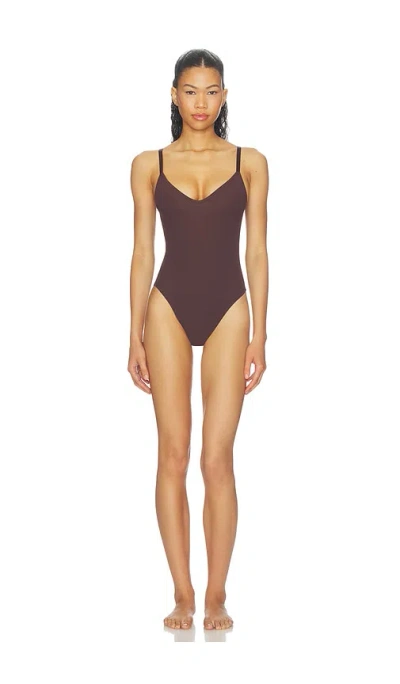 Negative Underwear Base Cami Bodysuit In Brown