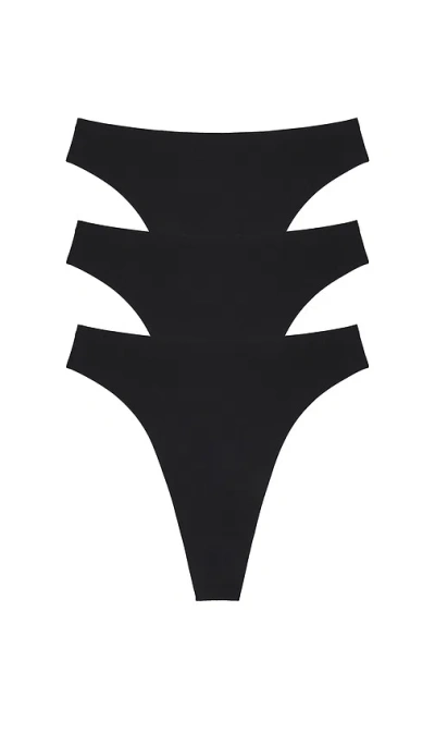 Negative Underwear Base High Thong 3-pack In Black