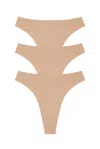 Negative Underwear Base High Thong 3-pack In Neutral