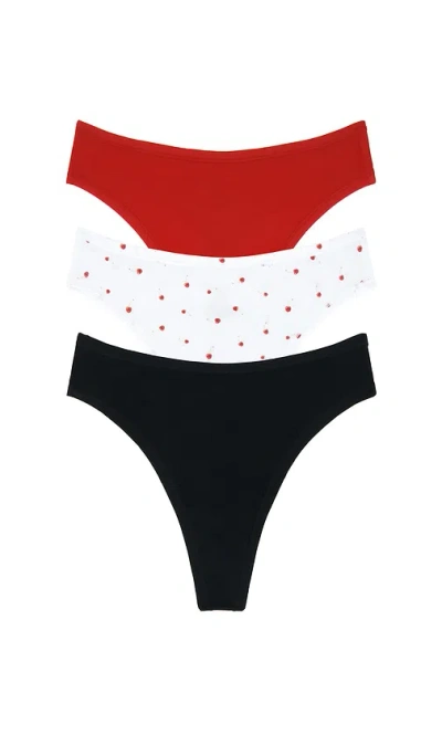 Negative Underwear Cloud Cotton Thong 3 Pack In Red