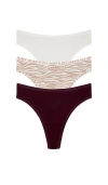 Negative Underwear Cotton Thong 3 Pack In Multi