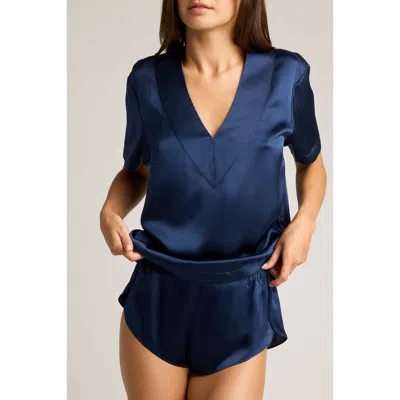 Negative Underwear Eclipse Washable Silk V-top In Blue