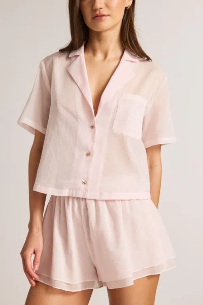 Negative Underwear Island Short Sleeve Shirt In Pink