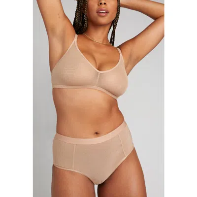 Negative Underwear Sieve Non-wire Bra In Buff