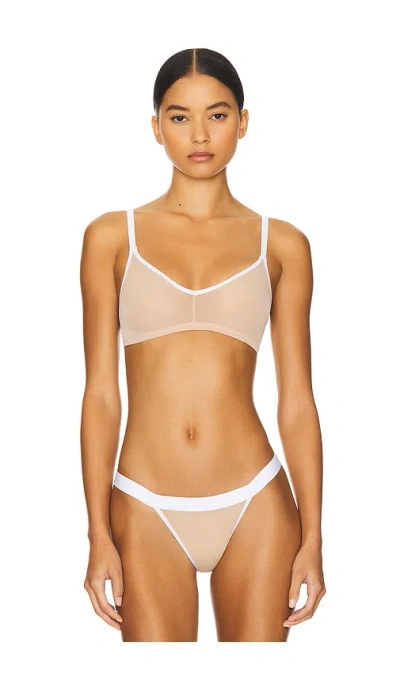Negative Underwear Sieve Non-wire Bra In Buff & White