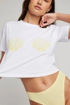 Negative Underwear Uniform Baby Tee In White: Mermaid Edition