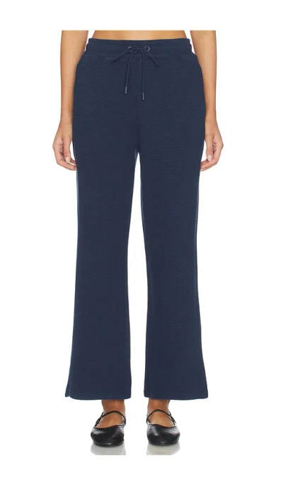 Negative Underwear Waffle Knit Cropped Track Pant In Blue