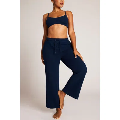 Negative Underwear Waffle Knit Cropped Track Pant In Blue