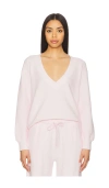 Negative Underwear Waffle Knit Deep V Pullover In 泡芙色