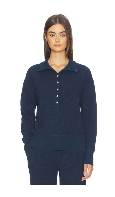 Negative Underwear Waffle Knit Pullover In Blue