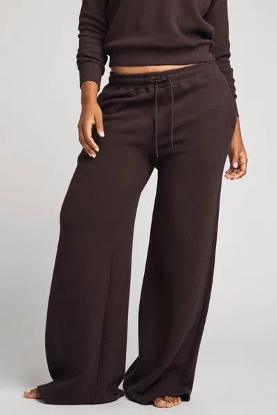 Negative Underwear Waffle Knit Track Pant In Brown