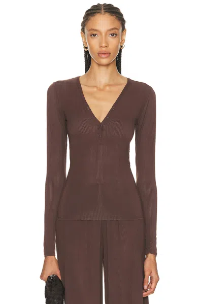 Negative Underwear Whipped Henley In Brown