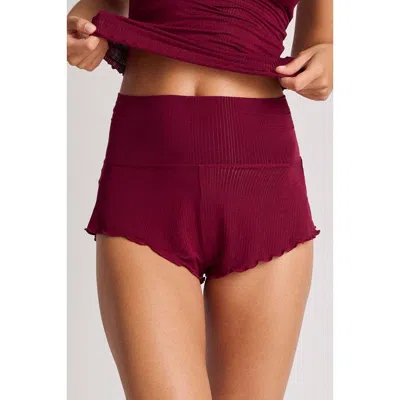 Negative Underwear Whipped Mini Short In Burgundy